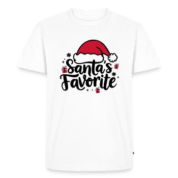 Le chapeau de Père Noël préféré du Père Noël - T-shirt Premium bio Homme - blanc - Devant - Nico (187cm)