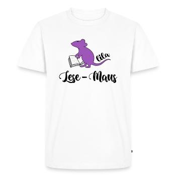 Bookworm Read Book Primer Novel Ebook - Men's Premium Organic T-Shirt - white - Front - Nico (187cm)