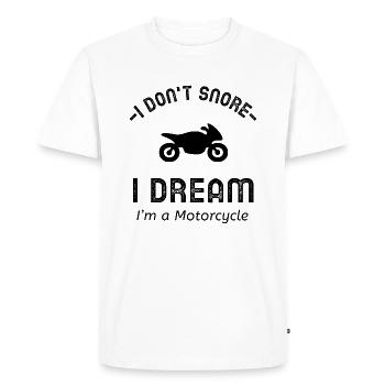 Je ne ronfle pas que je suis une moto - T-shirt Premium bio Homme - blanc - Devant - Nico (187cm)