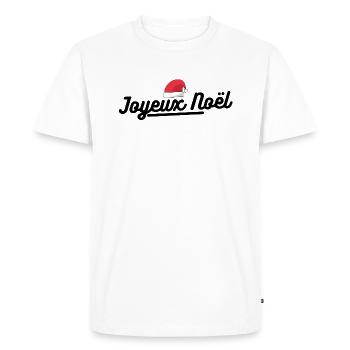 Joyeux Noël. T-shirt joyeux noël - T-shirt Premium bio Homme - blanc - Devant - Nico (187cm)