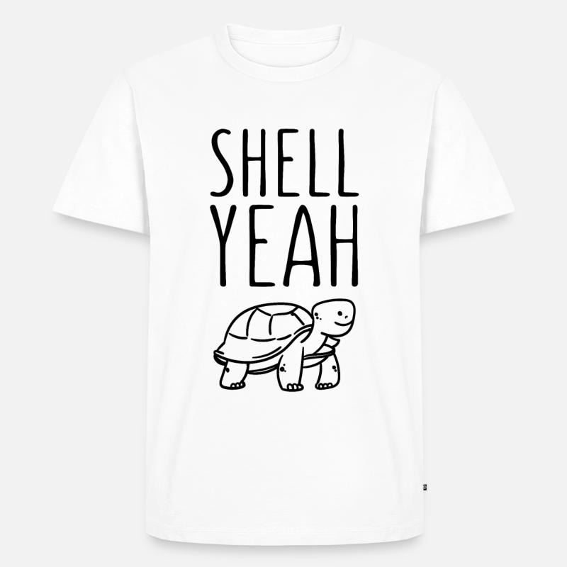 Shell Yeah Schildkröte - Männer Premium Bio T-Shirt - Weiß