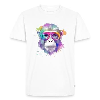 Koki le chimpanzé - T-shirt Premium bio Homme - blanc - Devant - Nico (187cm)