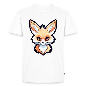 Dessin de Fennec renard du désert - T-shirt Premium bio Homme - blanc - Devant - Nico (187cm)