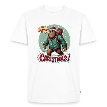 Bigfoot Christmas – Festive & Fun - Men's Premium Organic T-Shirt - white - Front - Nico (187cm)