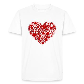MULTI CŒURS ROUGES - T-shirt Premium bio Homme - blanc - Devant - Nico (187cm)
