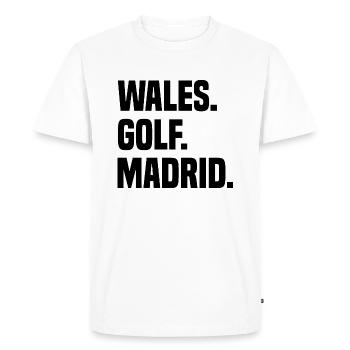Wales Golf Madrid Funny Football Design - T-shirt Premium bio Homme - blanc - Devant - Nico (187cm)