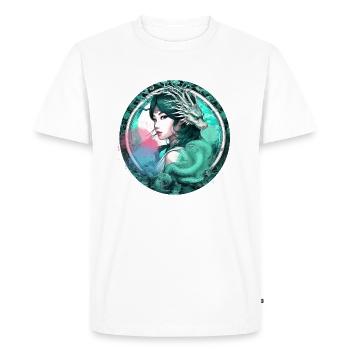 Anime,Femme,Dragon,Asiatique,Graffiti,Manga - T-shirt Premium bio Homme - blanc - Devant - Nico (187cm)