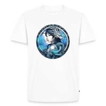 Anime,Femme,Dragon,Asiatique,Graffiti,Manga - T-shirt Premium bio Homme - blanc - Devant - Nico (187cm)