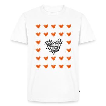 Des cœurs partout - T-shirt Premium bio Homme - blanc - Devant - Nico (187cm)