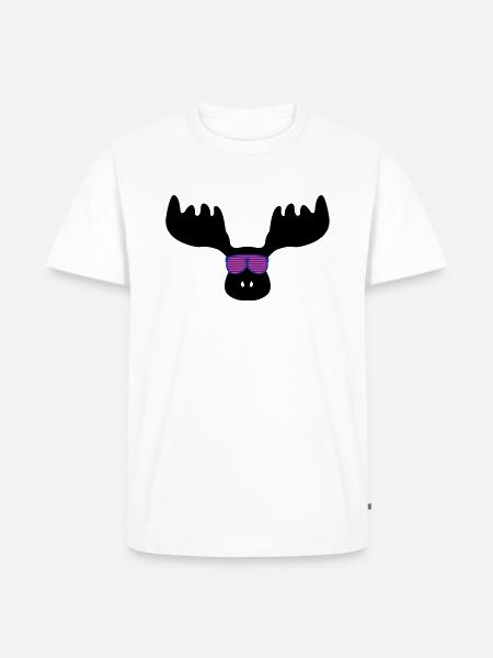 elch_mit_sonnenbrillebrille - T-shirt Premium bio Homme - blanc