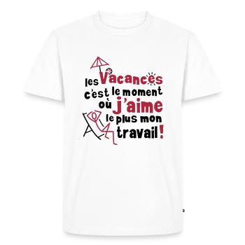 Vacances - T-shirt Premium bio Homme - blanc - Devant - Nico (187cm)