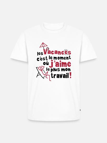 Vacances - T-shirt Premium bio Homme - blanc