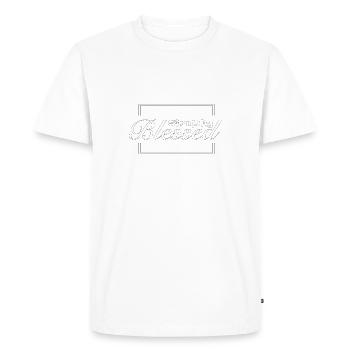 Christian Design - Simply Blessed - Men's Premium Organic T-Shirt - white - Front - Nico (187cm)