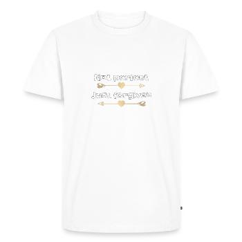 Christian Design - Not Perfect, Just Forgiven - Men's Premium Organic T-Shirt - white - Front - Nico (187cm)