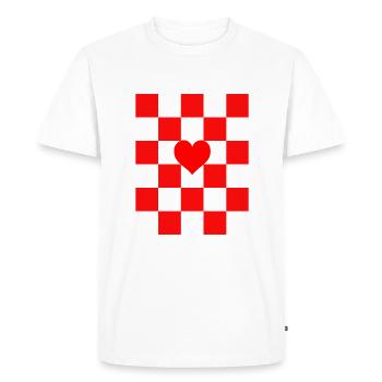 Drapeau de la Croatie Coeur 2021 - T-shirt Premium bio Homme - blanc - Devant - Nico (187cm)