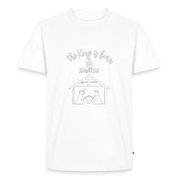 Christian Christmas Design The King is Born John - Men's Premium Organic T-Shirt - white - Front - Nico (187cm)