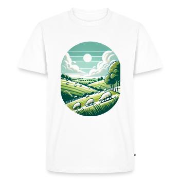 Yorkshire Countryside Scénographie - T-shirt Premium bio Homme - blanc - Devant - Nico (187cm)