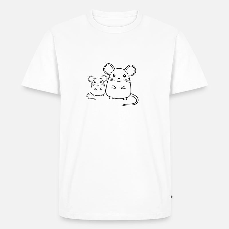 Ratten Liebe Comic Design (hell) - Männer Premium Bio T-Shirt - undefined