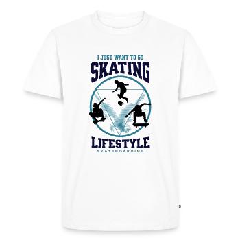 Skateboarding - T-shirt Premium bio Homme - blanc - Devant - Nico (187cm)