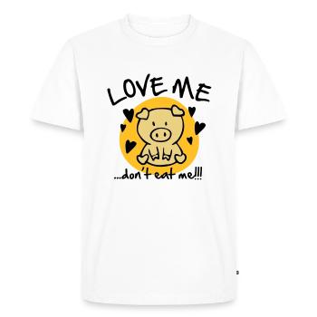 Love me, don't eat me - Men's Premium Organic T-Shirt - white - Front - Nico (187cm)