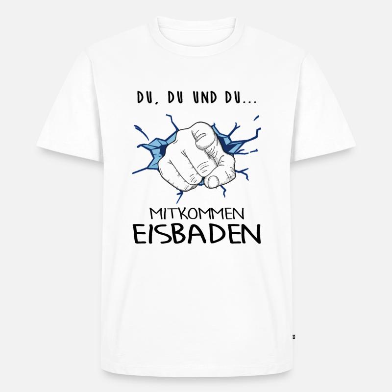 Eisbaden Winterbader-Motivation Eisbader - Männer Premium Bio T-Shirt - Weiß