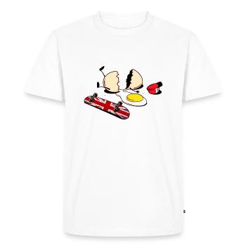 Crack d'oeuf - T-shirt Premium bio Homme - blanc - Devant - Nico (187cm)
