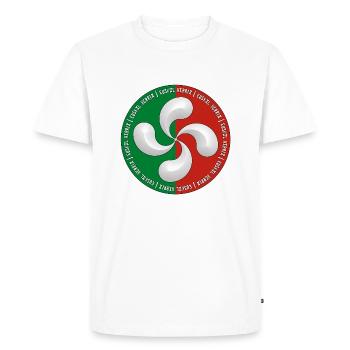 Croix Basque Lauburu - T-shirt Premium bio Homme - blanc - Devant - Nico (187cm)