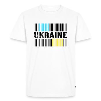 UKRAINE code-barres-ukraine slava ukraini - T-shirt Premium bio Homme - blanc - Devant - Nico (187cm)