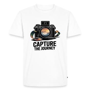 Capturez le voyage - T-shirt Premium bio Homme - blanc - Devant - Nico (187cm)