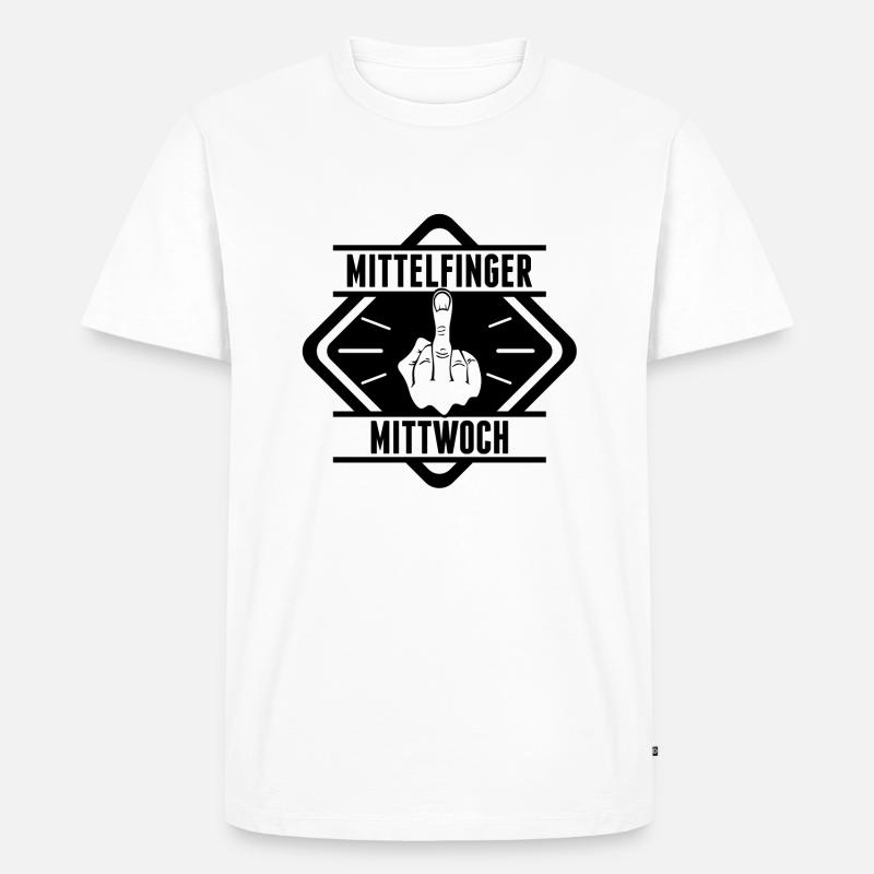 Mittelfinger Mittwoch - Männer Premium Bio T-Shirt - Weiß