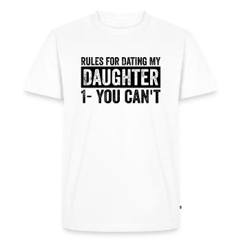 Rules For Dating My Daughter - T-shirt Premium bio Homme - blanc - Devant - Nico (187cm)