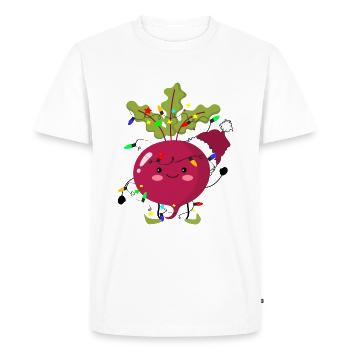 La Betterave en Fête ! - T-shirt Premium bio Homme - blanc - Devant - Nico (187cm)