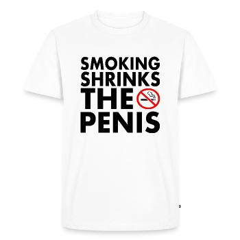 Smoking shrinks the penis - Men's Premium Organic T-Shirt - white - Front - Nico (187cm)
