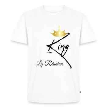 Réunionnais King Papa ou Fils Cadeau La Réunion - T-shirt Premium bio Homme - blanc - Devant - Nico (187cm)