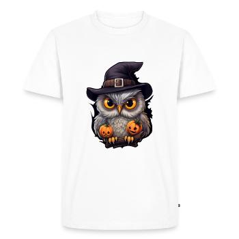 Halloween Owl - Men's Premium Organic T-Shirt - white - Front - Nico (187cm)