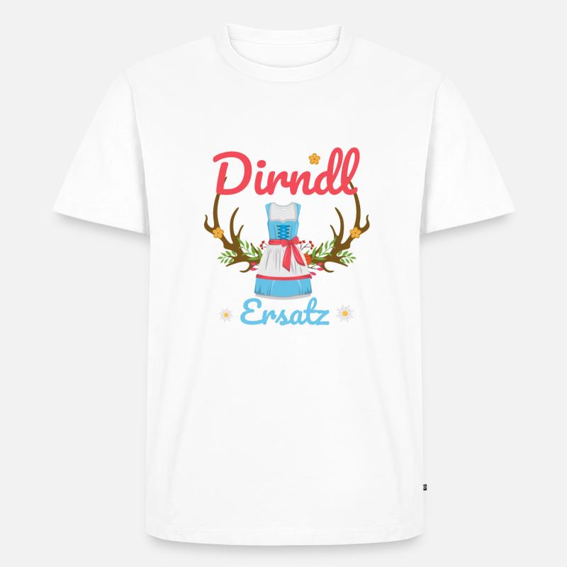 Dirndl Ersatz - Männer Premium Bio T-Shirt - Weiß