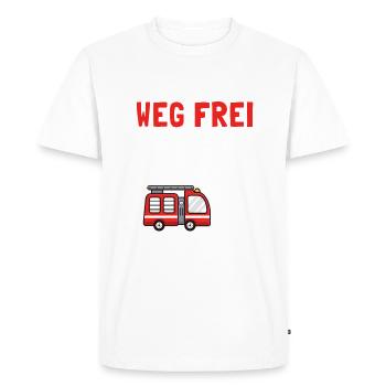 Kindergeburtstag 3 Jährige Feuerwehr Auto - Männer Premium Bio T-Shirt - Weiß - Vorne - Nico (187cm)