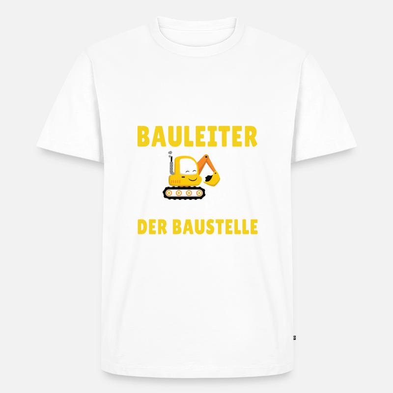 Kinder Bauleiter Bauarbeiter - Bauherr - Männer Premium Bio T-Shirt - Weiß
