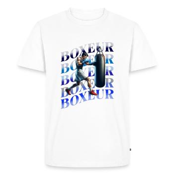 Boxeur ,cadeau pour boxeur et boxeuse - T-shirt Premium bio Homme - blanc - Devant - Nico (187cm)