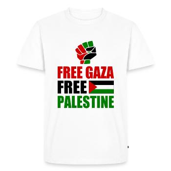 Free gaza Free palestine - T-shirt Premium bio Homme - blanc - Devant - Nico (187cm)