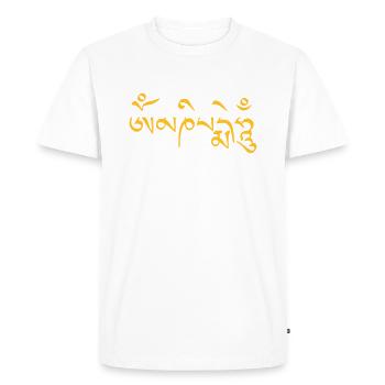 Om Mani Padme Hum 3c - T-shirt Premium bio Homme - blanc - Devant - Nico (187cm)
