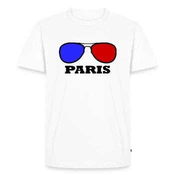 Paris - T-shirt Premium bio Homme - blanc - Devant - Nico (187cm)