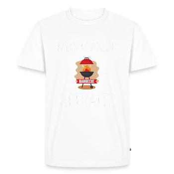 tee shirt retraite mon plan de retraite barbecue - T-shirt Premium bio Homme - blanc - Devant - Nico (187cm)