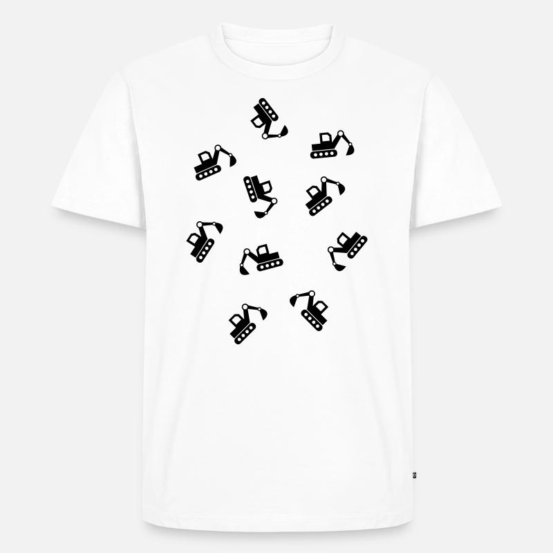 viele Bagger Baustelle Bauarbeiter Baggerfahrer - Männer Premium Bio T-Shirt - Weiß