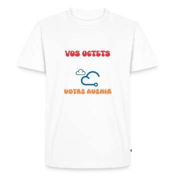 PROTÉGEZ VOS OCTETS, PROTÉGEZ VOTRE AVENIR. - T-shirt Premium bio Homme - blanc - Devant - Nico (187cm)