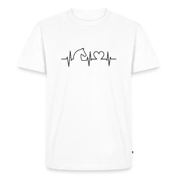 Cheval de sport battement de coeur coeur chevaux monter - T-shirt Premium bio Homme - blanc - Devant - Nico (187cm)