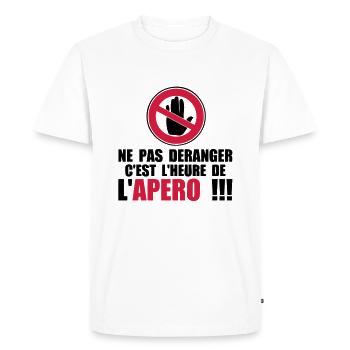 pas deranger heure apero1 - T-shirt Premium bio Homme - blanc - Devant - Nico (187cm)