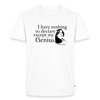 Je n'ai rien à déclarer excepté mon génie - T-shirt Premium bio Homme - blanc - Devant - Nico (187cm)