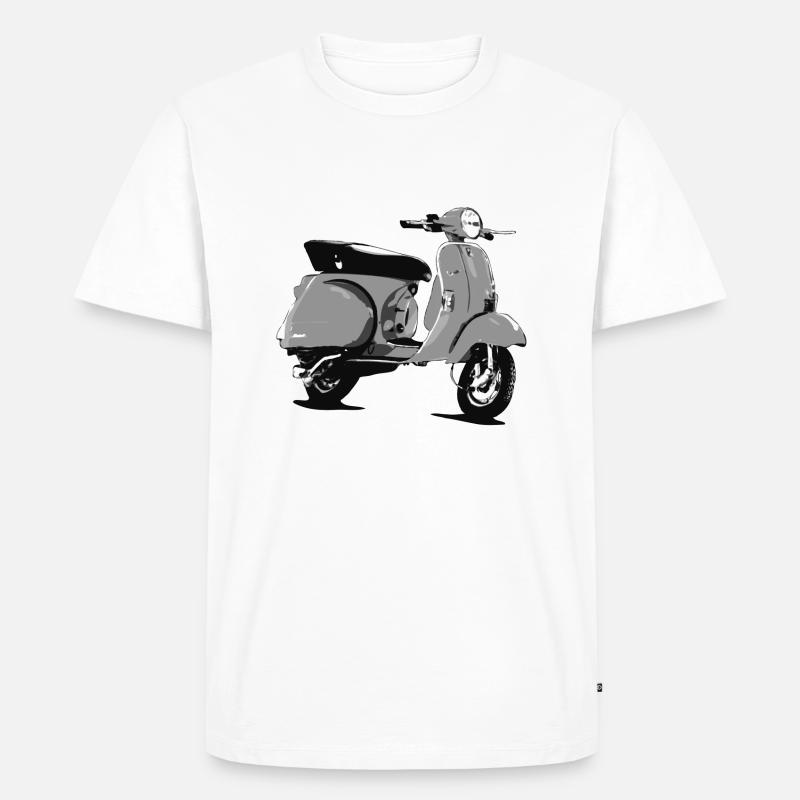 Oldtimer Roller Comic-Style (sw) - T-shirt Premium bio Homme - blanc