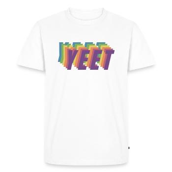 Yeet! - Men's Premium Organic T-Shirt - white - Front - Nico (187cm)